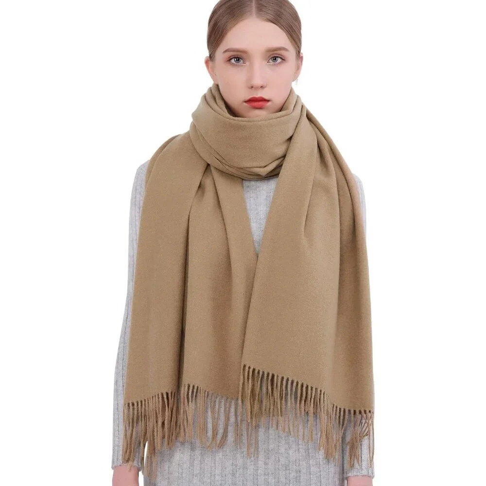 Women's Camel Pashmina Shawls Wraps For Evening Dresses Large Warm Soft Scarves